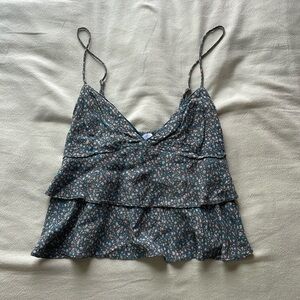 Blue floral summer tank